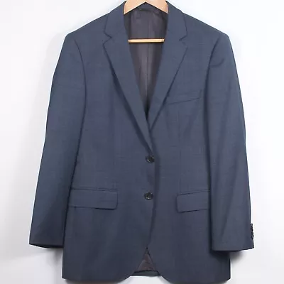 Hugo Boss Men's Suit 36R Navy Grid Check 100% Wool The James3 Sharp 5 • $93.99