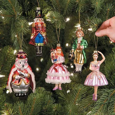 New Nutcracker Ballet Glass Ornaments Christmas Holiday Set Of 5 NIB • $79.99