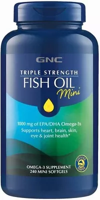 GNC Triple Strength Omega 3 Fish Oil 1000Mg-240 Count Supports Joint Skin Eye • $125.64
