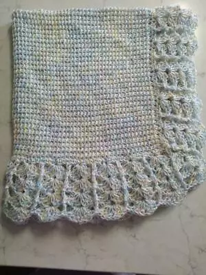 $19.99 • Buy NEW Handmade Crochet Baby Blanket Afghan (White Speckles) 30   X 25 