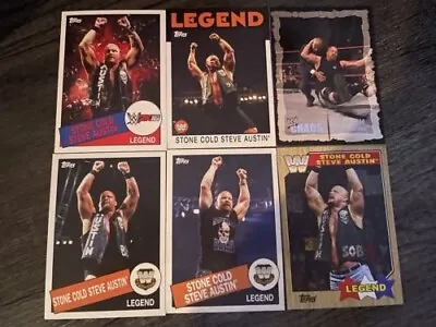 STONE COLD STEVE AUSTIN WWE 6 Card Lot Topps Heritage Chaos HOF WWF GOAT 2K16 • $9.26