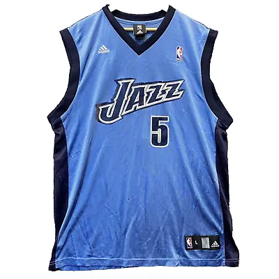 Utah Jazz Carlos Boozer Adidas Jersey NBA Blue Men's Size Large Retro Vintage • $49.99
