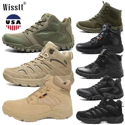 Mens Tactical Military Boots Police Desert Combat Shoes Work Jungle Army Ankle • $36.99