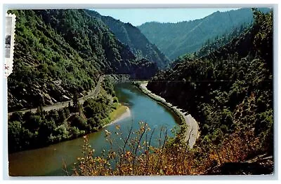 1979 Feather River Canyon Lake Railroad Highway Road California CA Postcard • $14.98