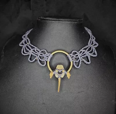 Vertebra Collar Macramé Jewelry Handmade Vintage Lace Gothic Bohemian Necklace • $58.51