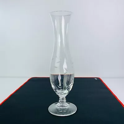 Vintage Lenox USA Clear Crystal Footed Vase With Floral Design 9.4375  • $20.39