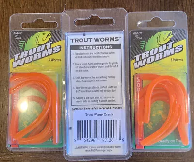 3 Packs Trout Magnet Trout Worms Orange • $9.99