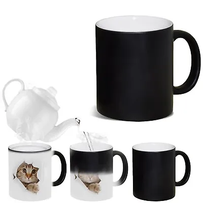 £5.75 • Buy Sublimation Mugs Black Colour Changing Mug Magic 11oz Heat Press Transfer AAA