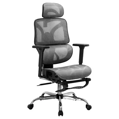 Artiss Ergonomic Office Chair Computer Chairs Recliner Headrest Footrest Grey • $179.95