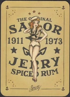 Playing Cards Single Card Old Wide * SAILOR JERRY RUM Alcohol Advert PIN UP GIRL • $4.88