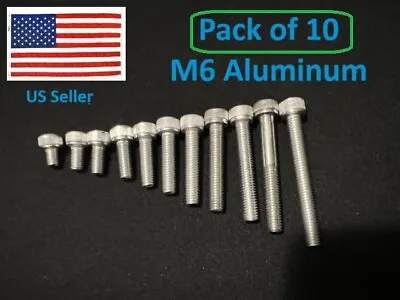 M6x1.0 Aluminum Alloy 6063 DIN 912 Allen Bolts Hex Socket Cap M6 ( Pack Of 10) • $15