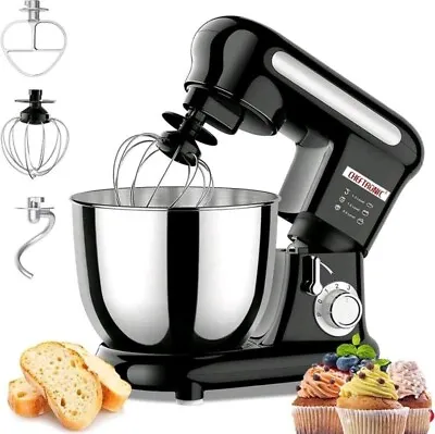 Classic Stand And Hand Mixer  6 Speeds With Bowl Dough Hook Egg Whisk Flat... • £40