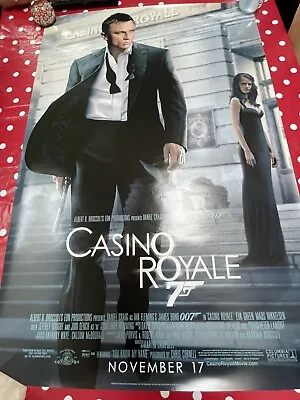 007 James Bond Casino Royale Original Cinema  One Sheet Poster 27x40  Inch RARE • £79