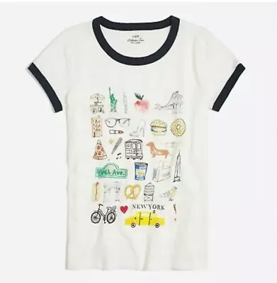 J.Crew New York City Big Apple Collectors Ringer Tee Womens Size XS • $24.99