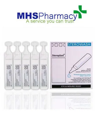 20ml Sterile Saline Eyewash Wound Cleaner Solution First Aid Box Eye Wash Pods • £1.49