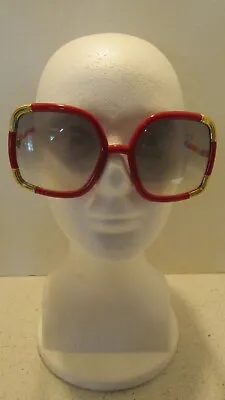 VINTAGE RED & GOLD Les Lunettes De Soleil Baccara Sunglasses Paris Model 4-A • $175