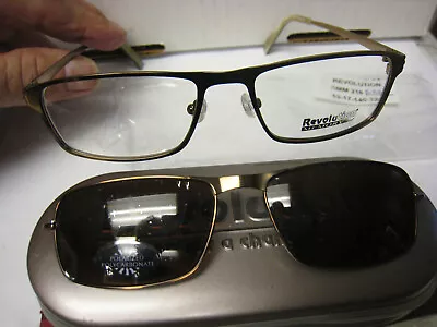 Revolution Eyeglass Frame W/ Magnet Sun Shade RMM 216 BRBZ  53-17-140 W/case • $29.99