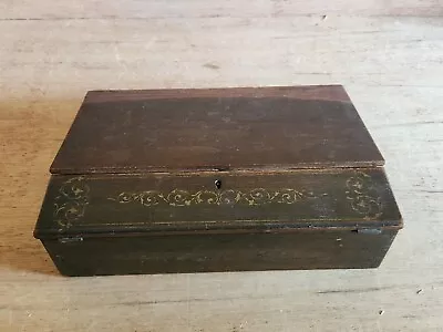 Writing Box Lap Travel Desk Portable Folding Slope Slanted Inkwell Antique Vtg • $99.56