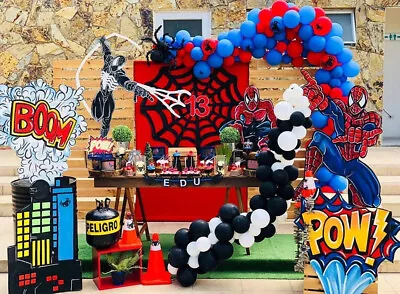 Boy Birthday Superhero Party Decoration Avenger Spiderman Balloon  Garland Kit • £4.42