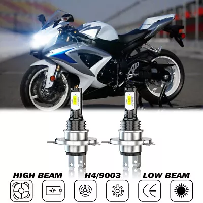 H4 LED Headlight Bulbs Lights For Suzuki GSXR 600 750 1997-2002 2003 6000K White • $14.99