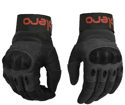 ISLERO Leather All Weather Motorbike Motorcycle Gloves Carbon Fiber Knuckle  • £13.99