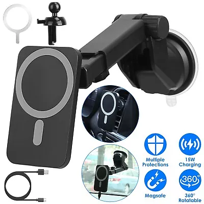15W Wireless Mag Safe Fast Charger Car Mount Holder For IPhone 12 /Mini/Pro Max • $16.26