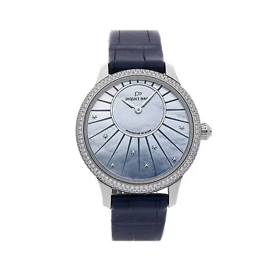 Jaquet Droz Petite Heuer Minute Auto Steel Diamonds Ladies Watch J005000270 • £6456.95