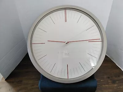 Michael Graves Design Modern Silver/Red Wall Clock 14  -Tested/Working • $51.99
