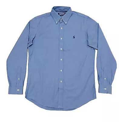 Ralph Lauren Men’s Classic Fit Performance Medium Blue Long Sleeve Shirt New • £32.99