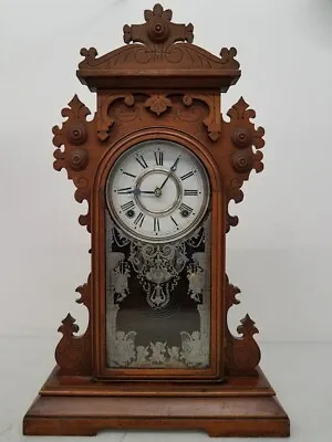 E.N. Welch “Pepita” Walnut Kitchen Clock Mantel • $988.90