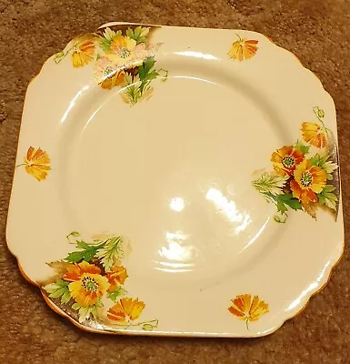 Phoenix Ware 9” Plate By T.f.& S Ltd Octagonal Flowers Art Deco Vgc • £7.50