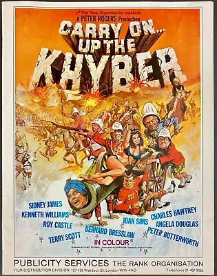 Carry On Up The Khyber ORIGINAL UK Press Book Charles Hawtrey Peter Rogers 1968 • £40