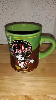 Vintage Disney Parks Coffee Mug Minnie Mouse Mickey's Really Swell Coffee Yellow • $20