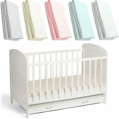 2x Spacesaver Cot Fitted Sheets Deluxe Baby 100% Cotton 100x52cm • £8.99