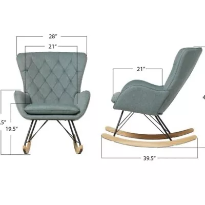 Rocking Chair Nursery Wingback Glider Chair Armchair Upholstered TallBack Accent • $59.99