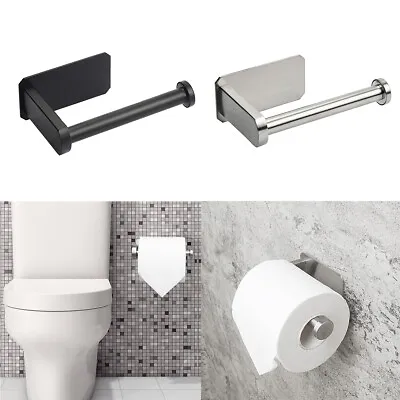 Home Bathroom Self Adhesive Wall Mounted Roll Suction Toilet Paper Holder Stand • $17.99