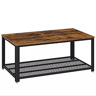 VASAGLE Industrial Coffee Table With Storage Shelf For Living Room Wood Look Ac • $196.99