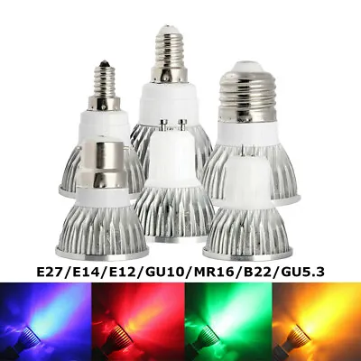 4 Colors COB LED Spot Light Bulb E27 E12 E14 GU10 MR16 6W 9W 12W Spotlights ERM • $1.25