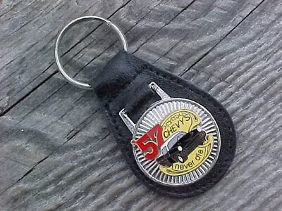 '57 Chevys Never Die Leather Key Fob Vintage Nos Custom-made Hi-quality • $15