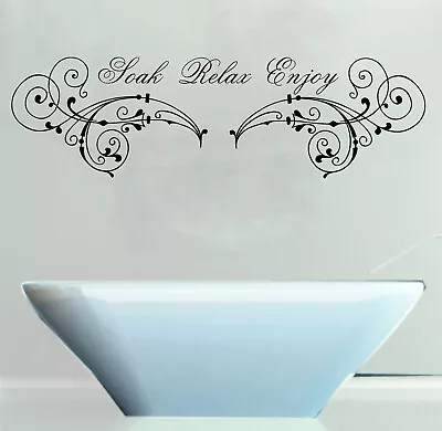 £17.99 • Buy Soak Relax Enjoy Quote, Wall Art Stickers Decal Murals. Home, Bathroom Decor