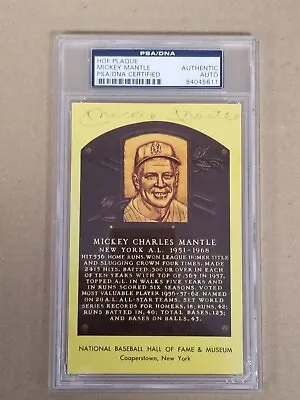 Mickey Mantle HOF Plaque Postcard Autograph PSA/DNA AUTHENTIC Yankees • $349.99