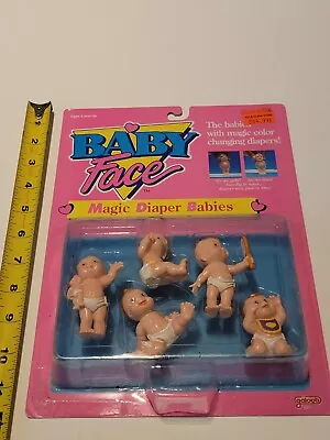 Vintage 1991 Galoob Baby Face Magic Diaper Babies ~ 5 Figures No.38010 NOS (3) • $24.47
