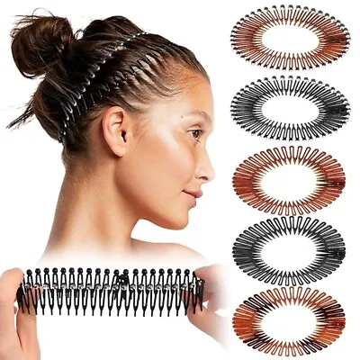 Flexi Stretchy Zig Zag Hair Band With Faux Diamante Full Circle Grip Headband • £3.69