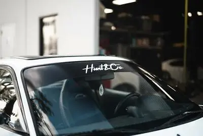 Windshield Banner Vinyl Decal Visor Sunstrip Universal HuntandCo Windshield Stic • $41.87