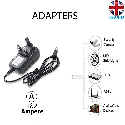 £2.35 • Buy 1A 2A 12V Power Supply Adapter For IP/CCTV Security Camera, AC To DC Power Cord