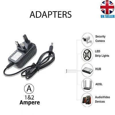 1A 2A 12V Power Supply Adapter For IP/CCTV Security Camera AC To DC Power Cord • £3.10