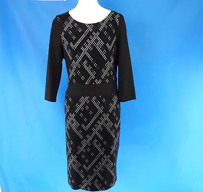 $116.39 • Buy Vabene Ladies Dress Size 42 XL Black Grey Elegant Sheath Dress Np 179 New