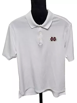 Adidas Golf Climalite Men's Large Mississippi State Bulldogs White Polo Shirt • $22.99