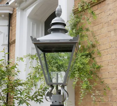 Gray Victorian Garden Street Post Lamp 90cm Vintage Lantern Top Old Metal Light • £119.99