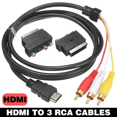 £7.17 • Buy 1080P HDMI Male S-video To 3 RCA AV Audio Cable W/SCART To 3 RCA Phono Cord UK